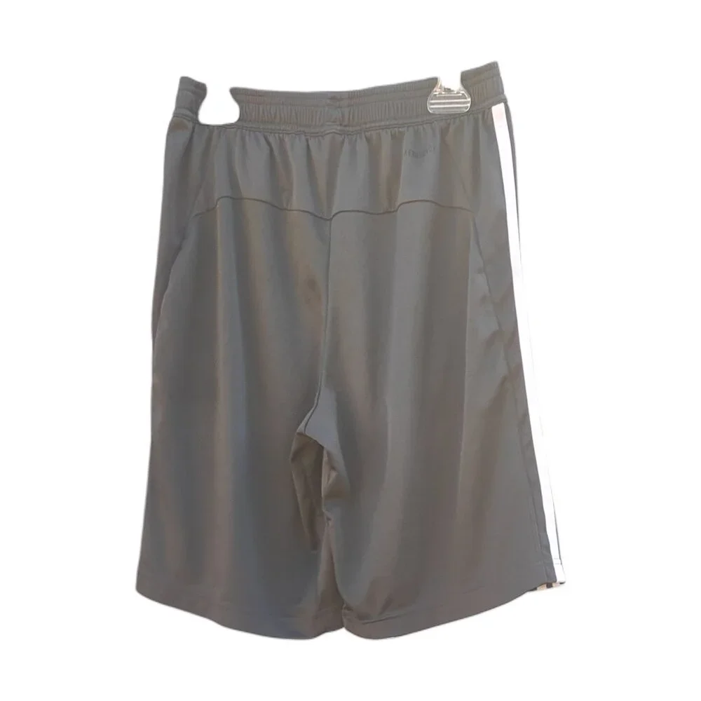 Adidas Gym/Athletic Shorts Grey with White Stripes Boy's Size Small